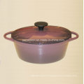 Surligné Oval Enamel Cast Iron Casserole Taille 29X21cm